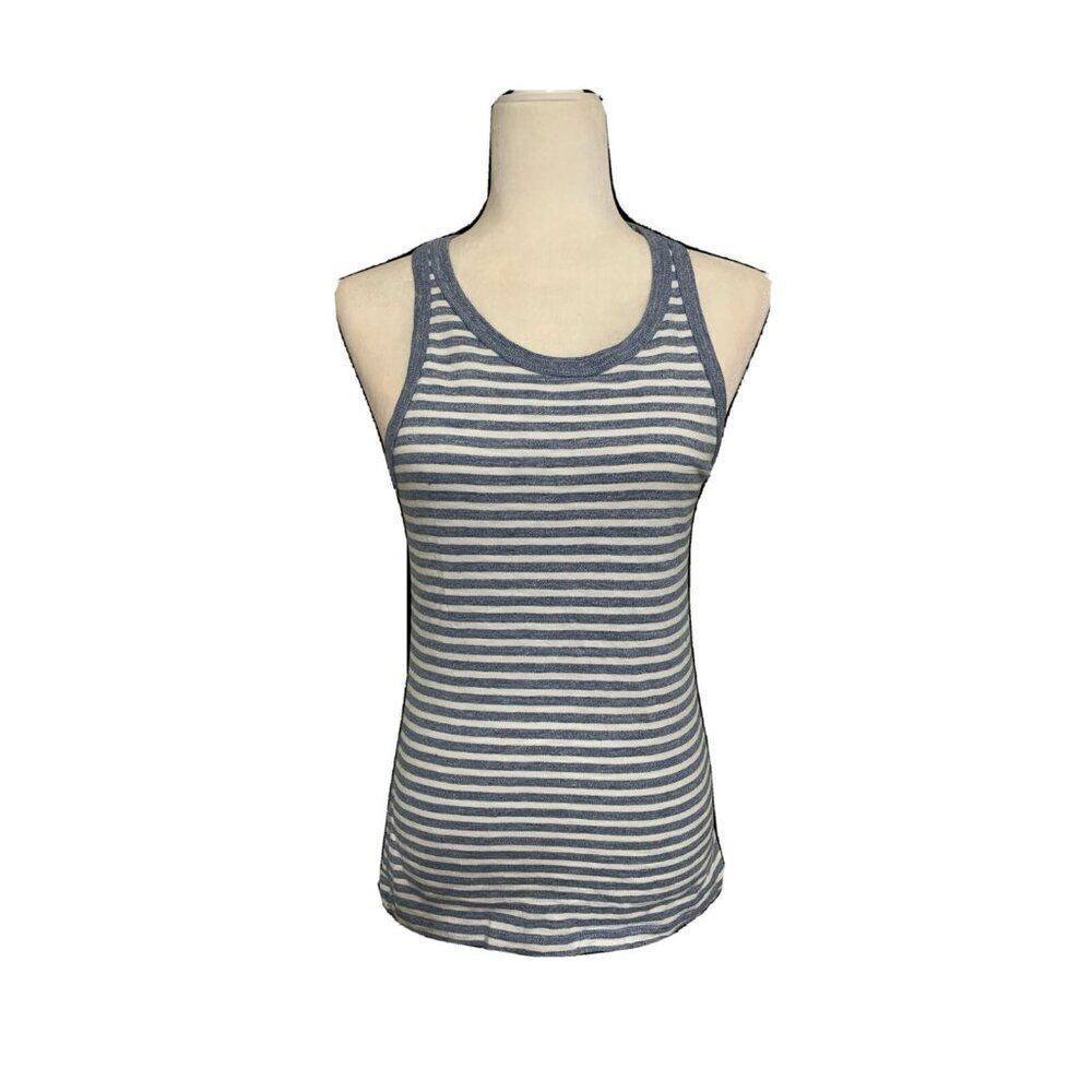j crew womens blue white striped Cotton scoop neck tank top small